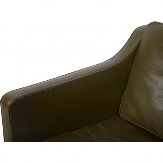 Børge Mogensen 2421 lænestol i grønt læder 1980'erne