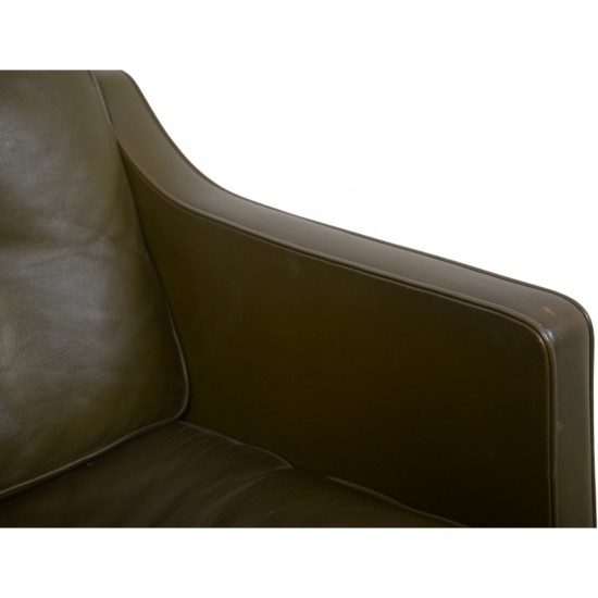 Børge Mogensen 2421 lænestol i grønt læder 1980'erne