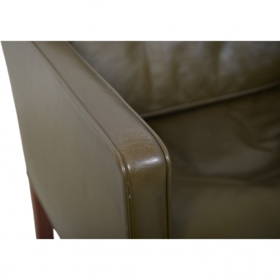 Børge Mogensen 2421 lænestol i grønt læder 1980'erne