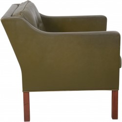 Børge Mogensen 2421 lænestol i grønt læder 1980'erne