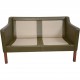Børge Mogensen 2422 2.personers sofa i grønt læder 1980'erne