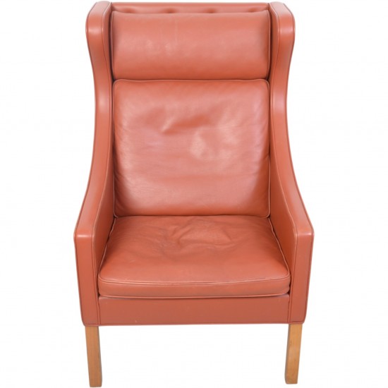 Børge Mogensen 2204 øreklapstol i cognac læder 1997