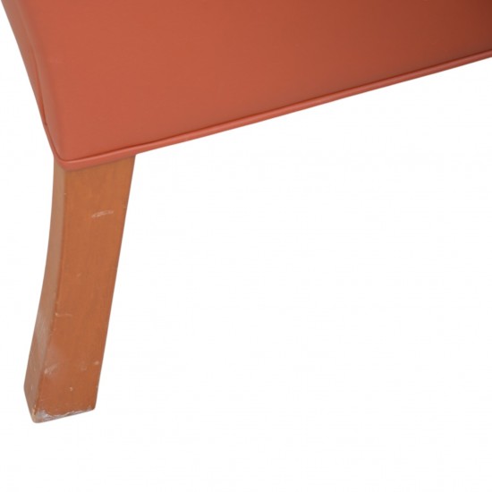 Børge Mogensen 2204 øreklapstol i cognac læder 1997