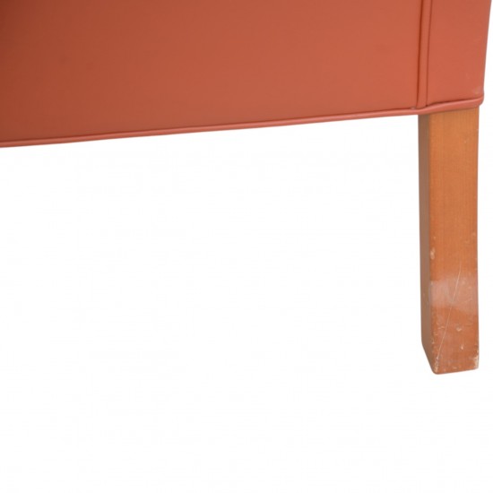 Børge Mogensen 2204 øreklapstol i cognac læder 1997