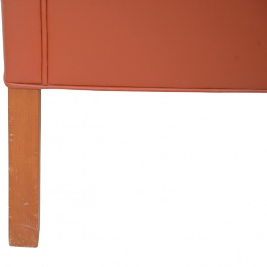 Børge Mogensen 2204 øreklapstol i cognac læder 1997