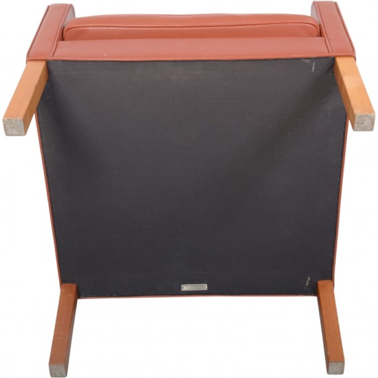 Børge Mogensen 2204 øreklapstol i cognac læder 1997