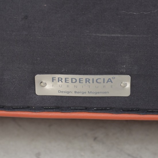 Børge Mogensen 2204 øreklapstol i cognac læder 1997