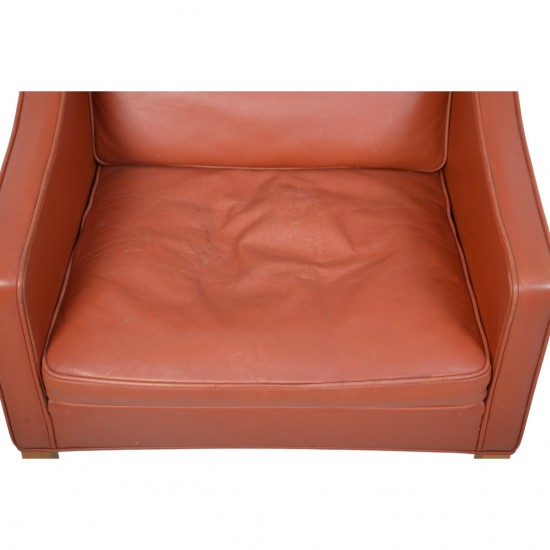 Børge Mogensen 2204 øreklapstol i cognac læder 1997