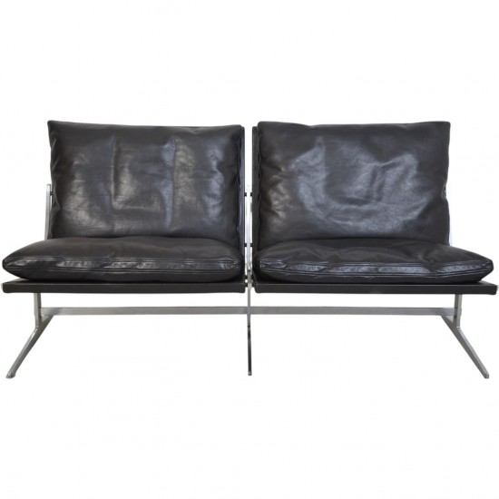 Fabricius and Kastholm BO562 2.personers sofa i sort læder 1990'erne