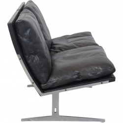 Fabricius and Kastholm BO562 2.personers sofa i sort læder 1990'erne