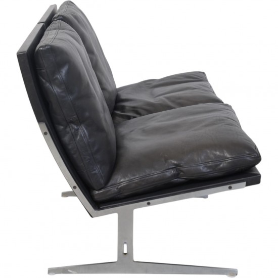 Fabricius and Kastholm BO562 2.personers sofa i sort læder 1990'erne