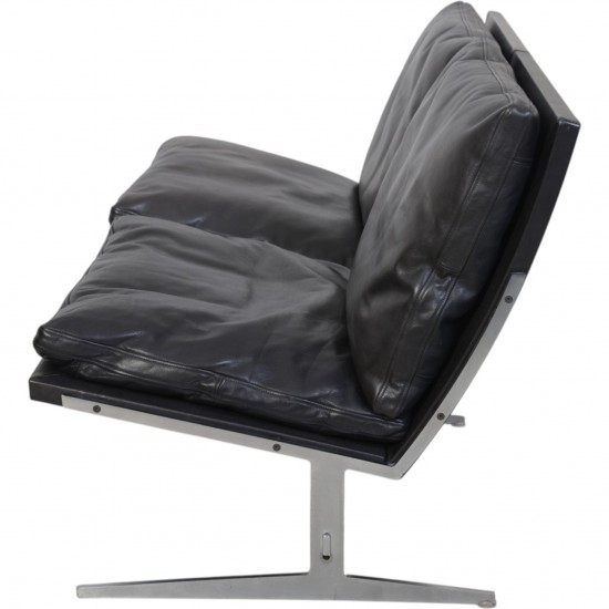 Fabricius and Kastholm BO562 2.personers sofa i sort læder 1990'erne