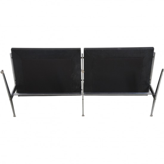 Fabricius and Kastholm BO562 2.personers sofa i sort læder 1990'erne