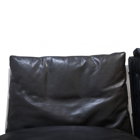 Fabricius and Kastholm BO562 2.personers sofa i sort læder 1990'erne