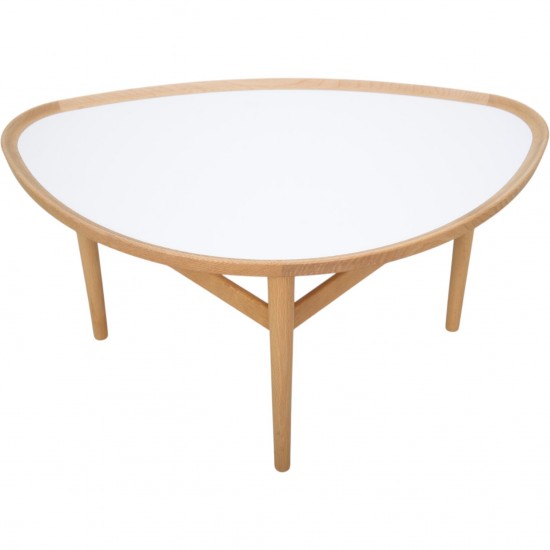 Finn Juhl hvidt eye sofabord i eg 90cm 2020