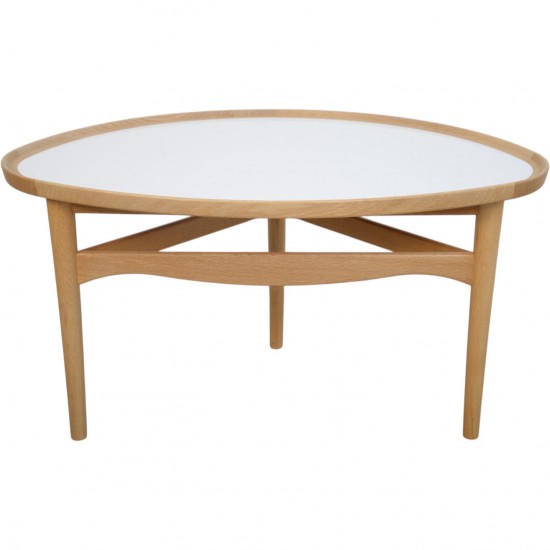 Finn Juhl hvidt eye sofabord i eg 90cm 2020