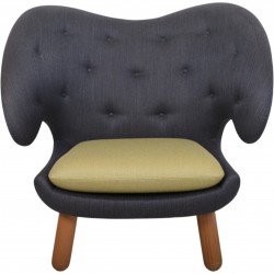 Finn Juhl Pelikan stol i gråt / grønt stof 2016