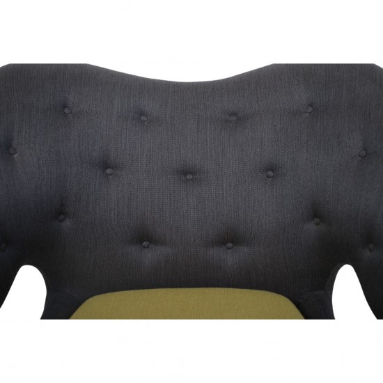 Finn Juhl Pelikan stol i gråt / grønt stof 2016