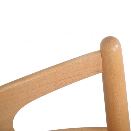 Sæt af 6 Hans Wegner savbukkestole i bøg 1995