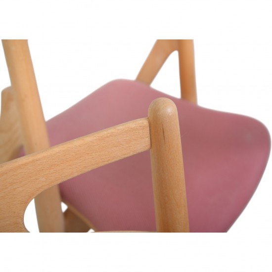 Sæt af 6 Hans Wegner savbukkestole i bøg 1995