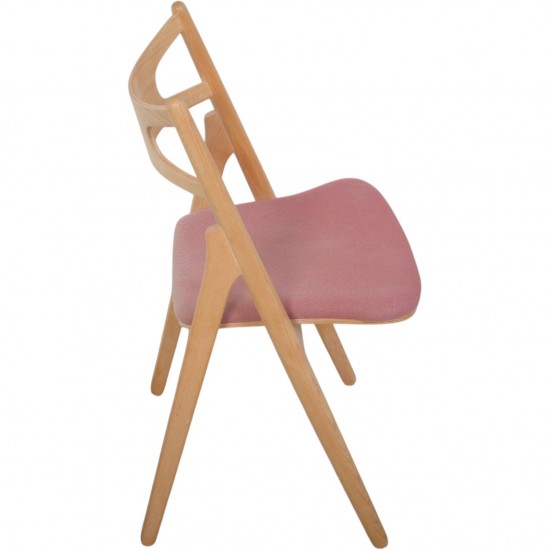 Sæt af 6 Hans Wegner savbukkestole i bøg 1995