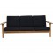 Hans Wegner GE290 3-personers sofa i eg og sort stof 2000'erne