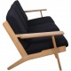 Hans Wegner GE290 3-personers sofa i eg og sort stof 2000'erne