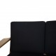 Hans Wegner GE290 3-personers sofa i eg og sort stof 2000'erne