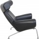 Hans J. Wegner Ox chair med skammel i sort læder 2019