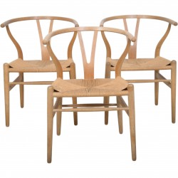 Sæt af 3 Hans Wegner CH24 Y-stole i eg 1990'erne