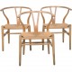 Sæt af 3 Hans Wegner CH24 Y-stole i eg 1990'erne