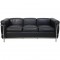Le Corbusier LC2 3.personers sofa i sort læder 1990'erne