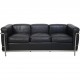 Le Corbusier LC2 3.personers sofa i sort læder 1990'erne