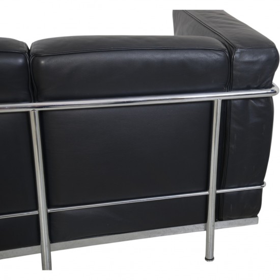 Le Corbusier LC2 3.personers sofa i sort læder 1990'erne