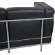 Le Corbusier LC2 3.personers sofa i sort læder 1990'erne