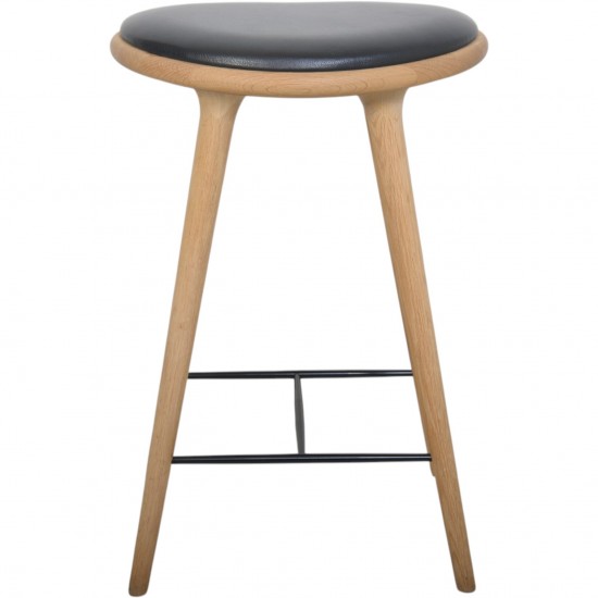 Mater barstol i eg og sort læder 2020