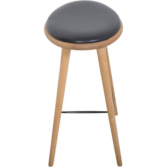 Mater barstol i eg og sort læder 2020
