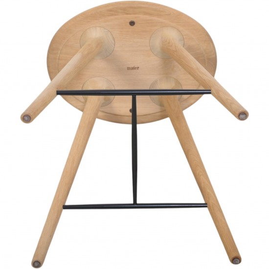 Mater barstol i eg og sort læder 2020