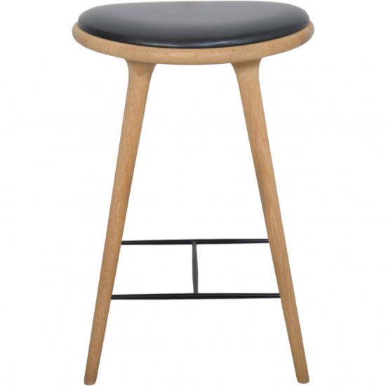 Mater barstol i eg og sort læder 2020