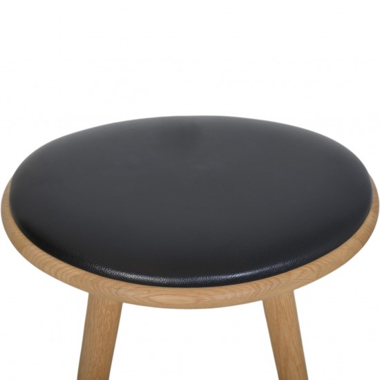 Mater barstol i eg og sort læder 2020