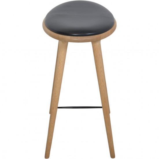 Mater barstol i eg og sort læder 2020