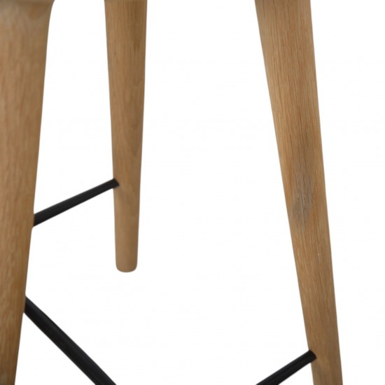 Mater barstol i eg og sort læder 2020