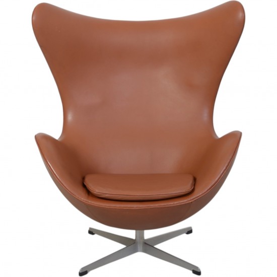 Arne Jacobsen Vintage Ægget stol i cognac læder 1960'erne