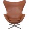 Arne Jacobsen Vintage Ægget stol i cognac læder 1960'erne
