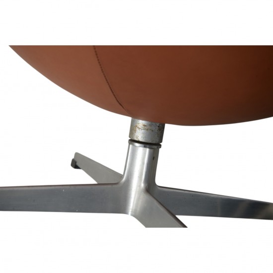 Arne Jacobsen Vintage Ægget stol i cognac læder 1960'erne