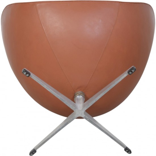 Arne Jacobsen Vintage Ægget stol i cognac læder 1960'erne
