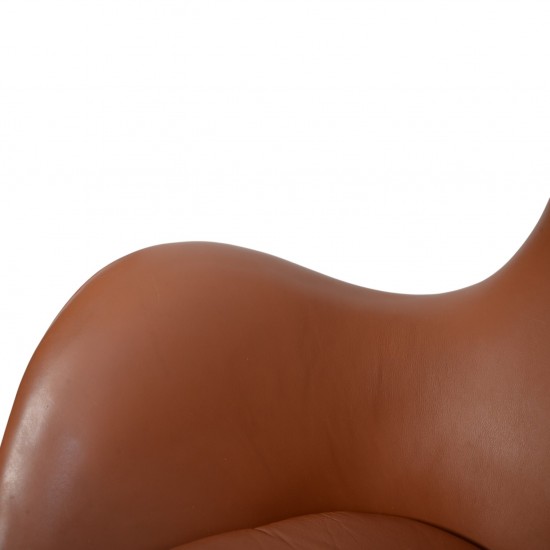 Arne Jacobsen Vintage Ægget stol i cognac læder 1960'erne