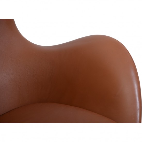 Arne Jacobsen Vintage Ægget stol i cognac læder 1960'erne