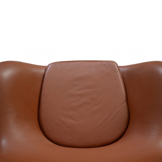 Arne Jacobsen Vintage Ægget stol i cognac læder 1960'erne