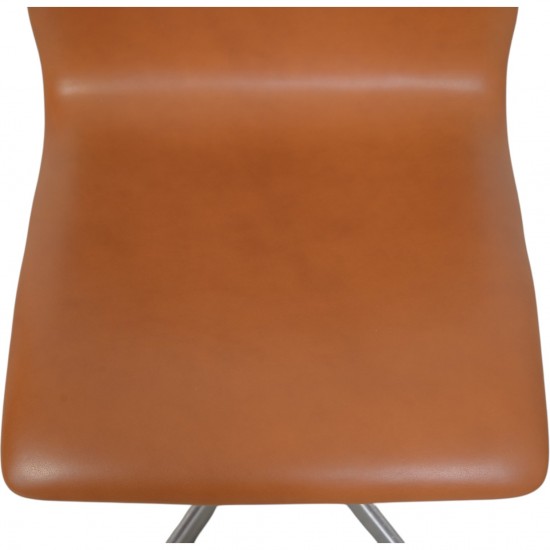 Arne Jacobsen Oxford Stol i cognac classic læder 1987